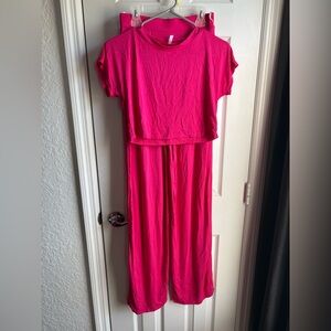 Hot Pink Two-Piece Lounge Set